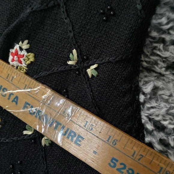 Vintage 90s Holiday Editions Fall Floral Harvest Acorns Sweater Vest - Picture 3 of 7